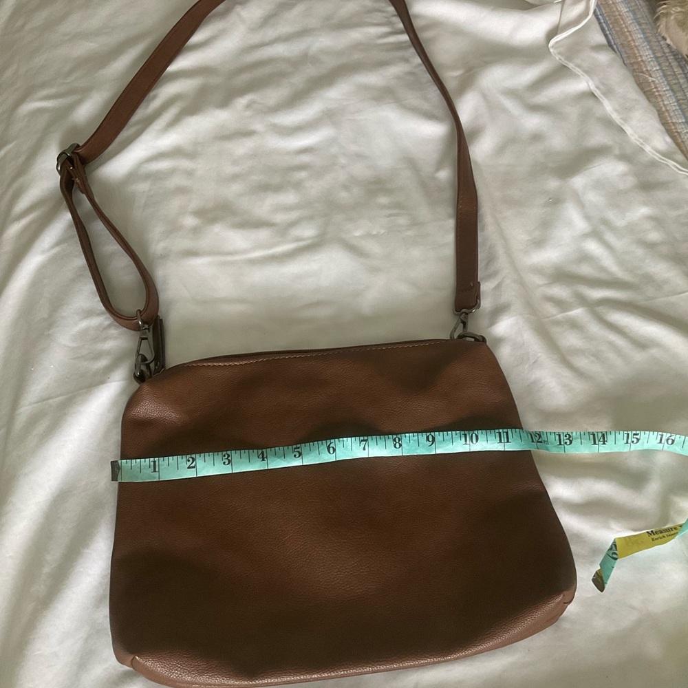 Joy Susan Brown Vegan Leather Shoulder Crossbody Bag - Picture 2 of 6